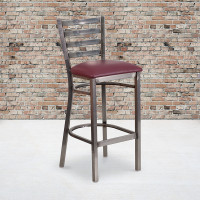 Flash Furniture XU-DG697BLAD-CLR-BAR-BURV-GG Clear Restaurant Barstool in Burgundy Clear